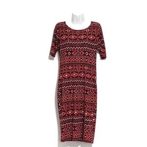 Womens La Lu  Roe Julia  Body con Fitted Dress Red Small